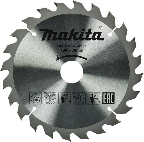Makita Accessoires cirkelzaagblad hout | standaard, 190x30x2,2 t24 15g - d-64951 - d-64951