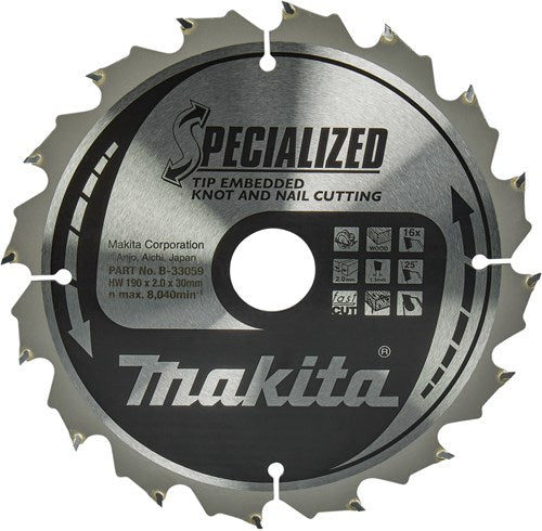 Makita Accessoires cirkelzaagblad | hout | tipe 190x30x2,016t 23g - b-33059