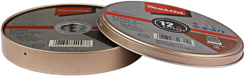 Makita Accessoires d-65969-12 | doorslijpschijf rvs | 12 stuks in blik | 125x22,23x1,2mm - d-65969-12