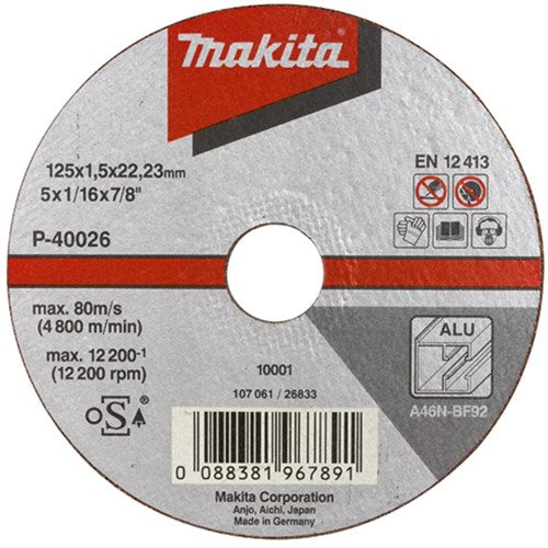 Makita Accessoires doorslijpschijf 125x1,0mm alu - b-45331 - b-45331