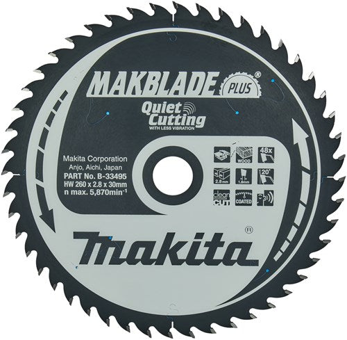 Makita Accessoires tafelzaagblad | hout | q c 260x30x2,8 48t 20g - b-33495