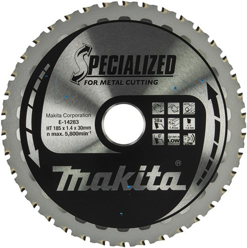 Makita Accessoires cirkelzaagblad staal | specialized 185x30x1,4 38t 0g - e-14283 e-14283