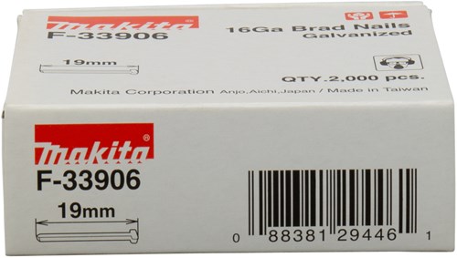 Makita Accessoires brad lengte 19mm uitvoering gegalvaniseerd draaddikte 1,61mm - f-33906