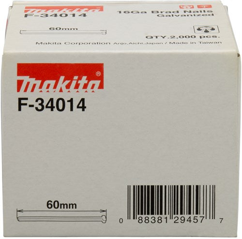 Makita Accessoires brad lengte 60mm uitvoering gegalvaniseerd draaddikte 1,61mm - f-34014