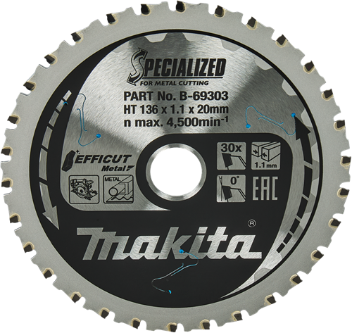 Makita Accessoires Makita zaagblad ffcut 136x20x1,1 30t 0g - b-69303