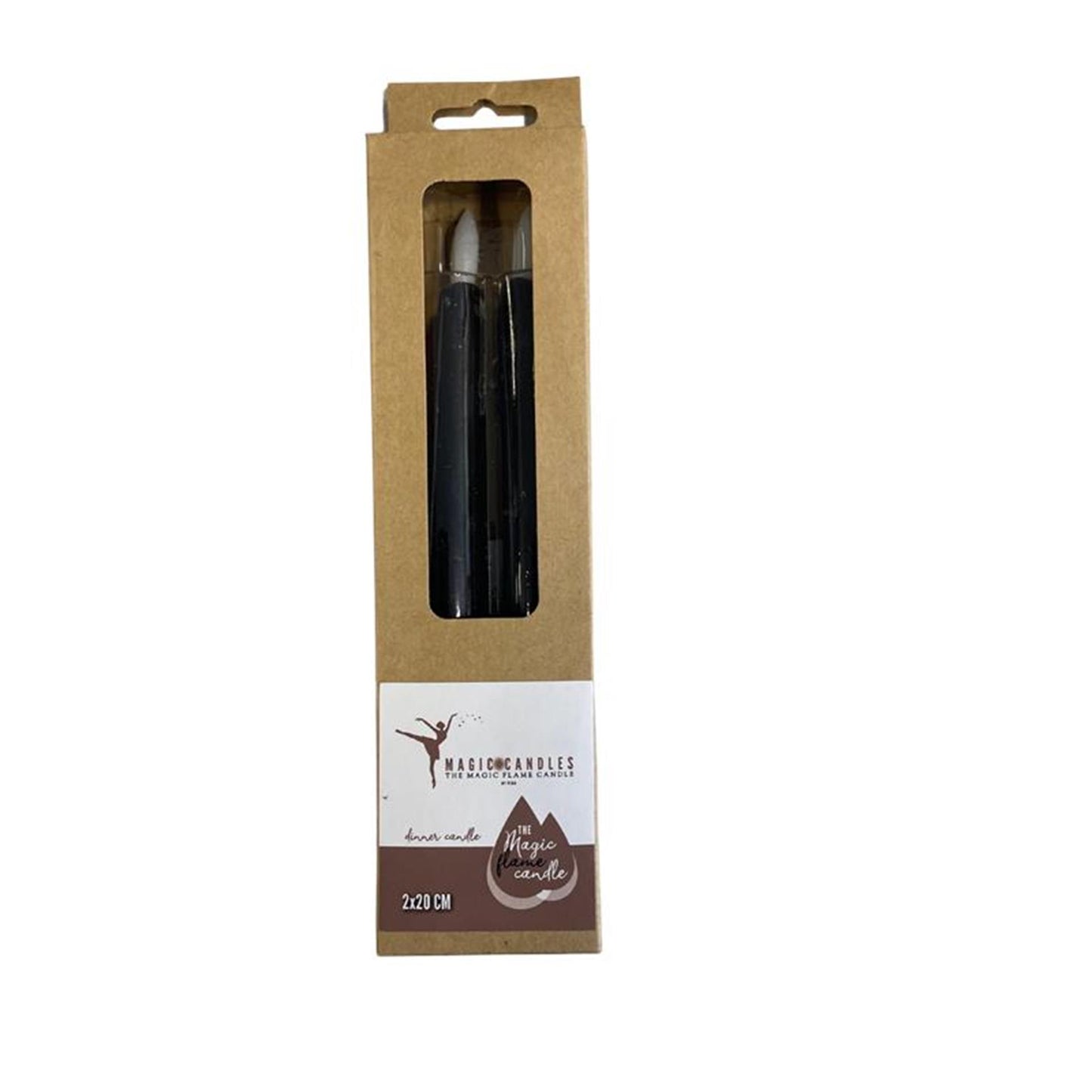 Magic Flame Candles Led diner druip 20cm zwart set a 2