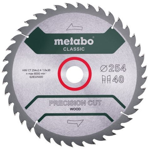 Metabo Accessoires cirkelzaagblad | precision cut classic | 254x30mm | z40 wz 20° - 628325000