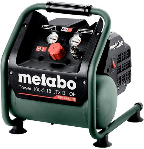 Metabo power 160-5 18 ltx bl of 18v li-ion accu compressor body | 8 bar | 120l min | koolborstelloos - 601521850