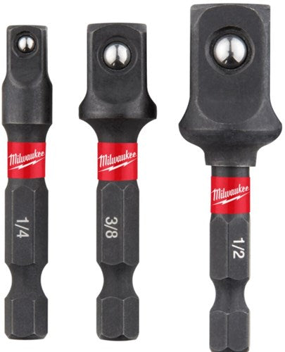 Milwaukee Accessoires doppen adapter shockwave set-3pc - 4932479228