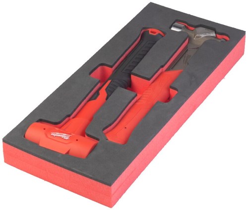 Milwaukee Accessoires foam inlay hamers: bolkophamer 450g en terugslagvrije hamer 790g (2-delig) - 4932493254