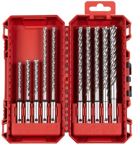 Milwaukee Accessoires Milwaukee sds-plus borenset | mx4 | packout ready box | 5 6 6 x 115 6 6 8 8 8 10 x 165 12 x 160 mm - 4932500062