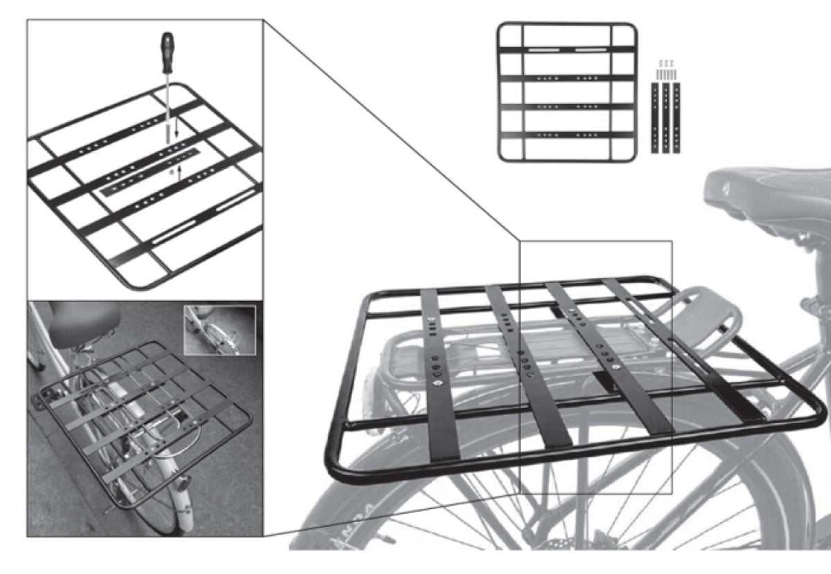 Mirage dragerverbreder 400x400mm aluminium zwart
