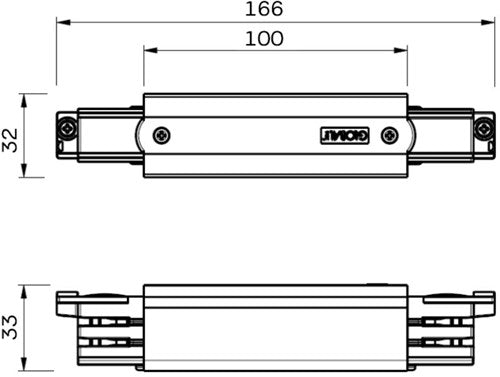Nordic aansluitstuk tbv. rail alu midden 3-fase 5050025
