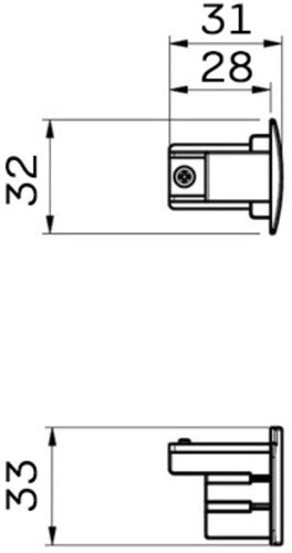 Nordic eindkap tbv. rail alu 3-fasen 5050302