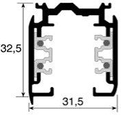 Nordic rail alu 3 fasen 3 meter 5050010