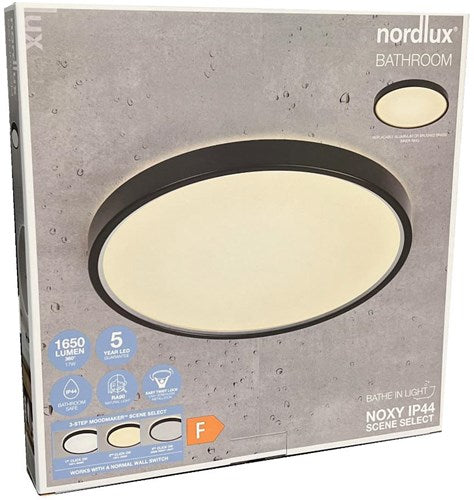 Enzo Nordlux led plafonniere noxy 17w 3000 4000k 35cm zwart - 4802379