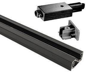 Enzo Nordlux link rail 1 fase 1 meter zwart incl aansluitstuk - 5049110
