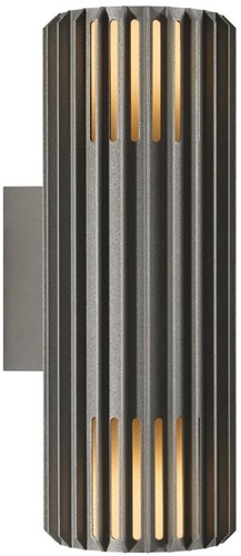 Enzo Nordlux wandlamp aludra rond dubbel 2x e27 zilver antraciet ip54 - 4800944