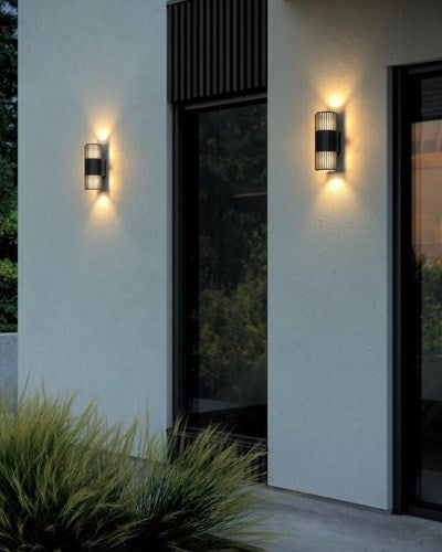 Enzo Nordlux wandlamp aludra rond dubbel 2x e27 zwart ip54 - 4800943