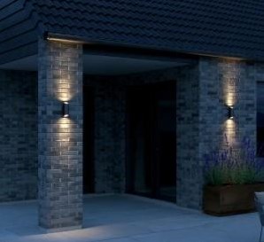 Enzo Nordlux wandlamp nico rond 2x gu10 zwart ip54 - 4800920