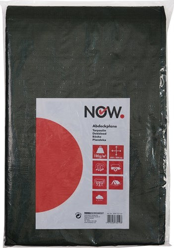 NOW afdekzeil | breedte 8.000 x lengte 10.000 mm | olijfgroen gewicht 100 g m² | met aluminium ogen | 1 stuk - 2000227108 2000227108