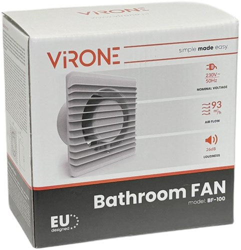Enzo Orno badkamer - toilet ventilator wit 100mm + timer en sensor - 8611020