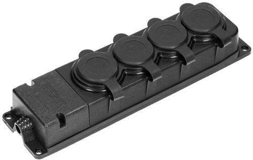 Enzo Orno swd tafelcontactdoos prof zwart ip44 4v met klep - 6871956