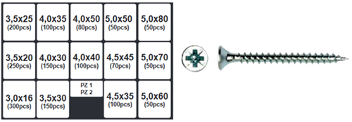 Pgb-Europe pgb-fasteners | assortimentsdoos met schroeven 1700 dlg pwvtv - ass014001170002