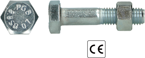 Pgb-Europe pgb-fasteners | sb-bout ce 8.8 en15048-1 m10x70 zn | 100 st p15048801010000703