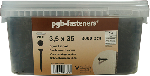 Pgb-Europe pgb-fasteners | snelbouwschr. 3,5x25 gefosf em 4000 | 4000 st gp70gp035025