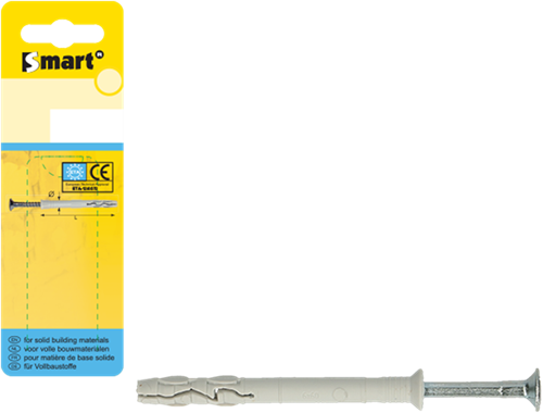 Pgb-Europe smart | nylon nagelplug vk ø 8x120 grijs nzn | 5 st sm0pkkn01080120h