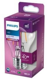 Philips led gls e27 4,3-40w 2700k filament helder blister - 5102508