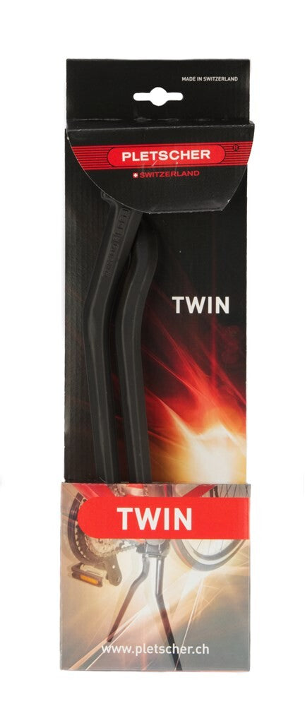 Pletscher Esge standaard 2-been twin 28“ l290mm, zwart