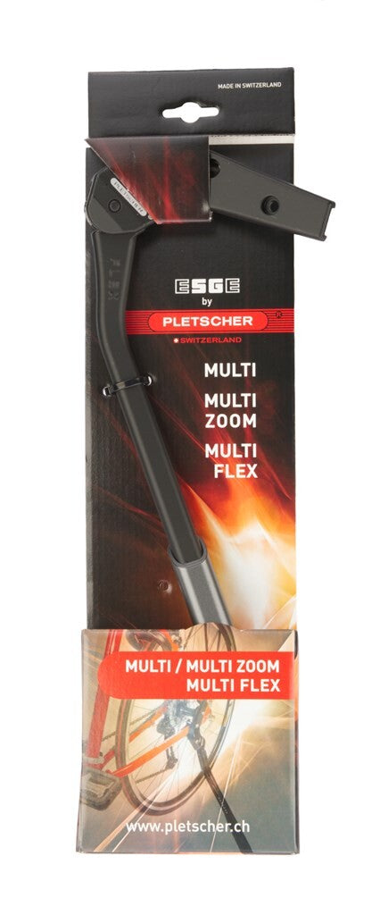 Pletscher Esge zijstandaard multi flex, zwart - op kaart