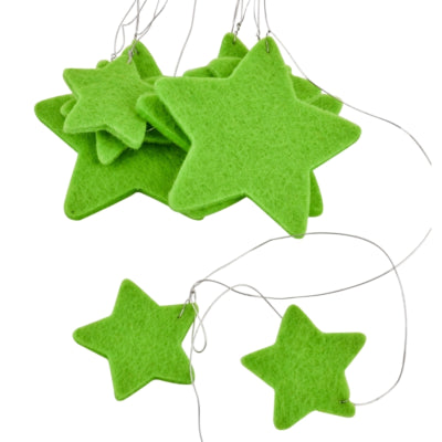 Kerst slinger Ster vilt groen 100 cm | 24 stuks