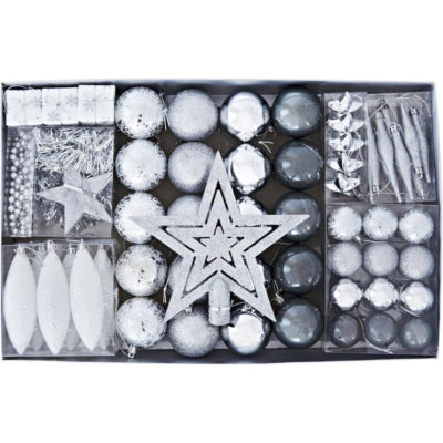 Deco Heitmann kerstballen zilverkleurig 60 stuks | 4 stuks