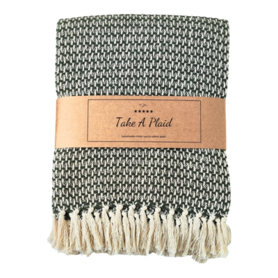Take A Plaid 35 gerecycled katoen legergroen 130 x 180 cm | 16 stuks