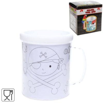 Duckiez Kleur je eigen beker piraat 250 ml | 24 stuks