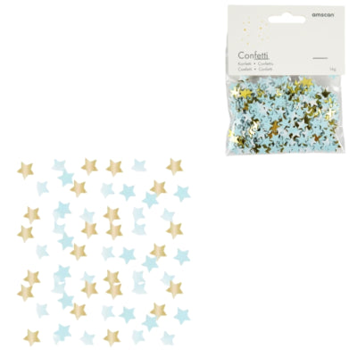 Amscan Confetti ster folie blauw goudkleurig 14 g | 48 stuks