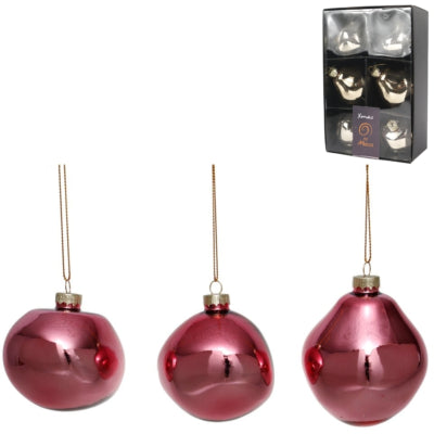 Xmas By Mooss Xmas by moos kerstballen roze 8 cm 6 stuks | 12 stuks