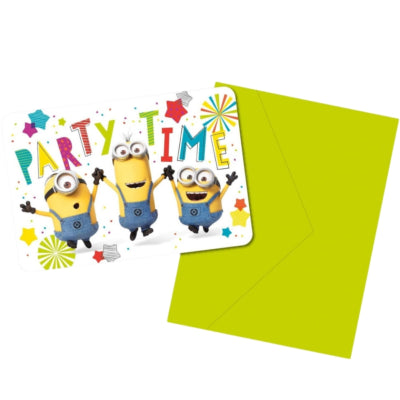 Amscan Despicable me minions uitnodigingskaarten en enveloppen 8 stuks | 36 stuks