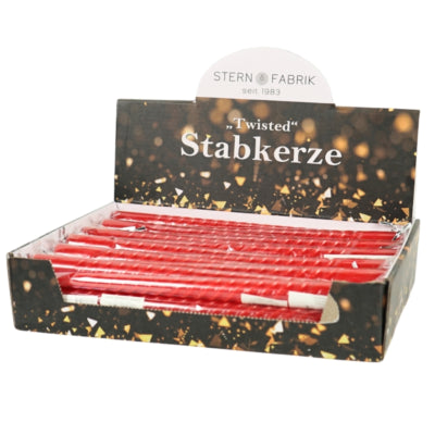 Stern Fabrik dinerkaars twist rood 2,2 x 25 cm | 36 stuks