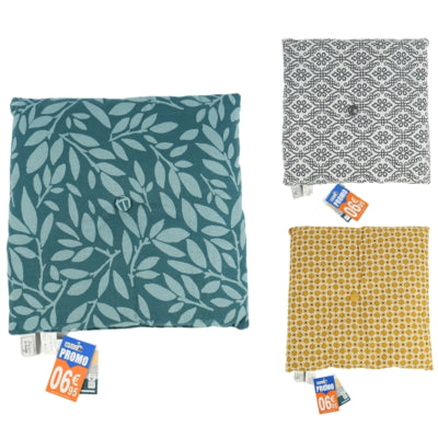 Ateliers Du Linge stoelkussen 40 x 40 cm 3 assorti | 12 stuks