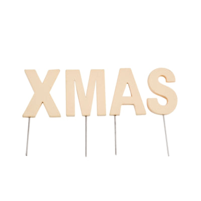Abi Decoratie kerst letterstekers xmas creme 5 cm | 24 stuks