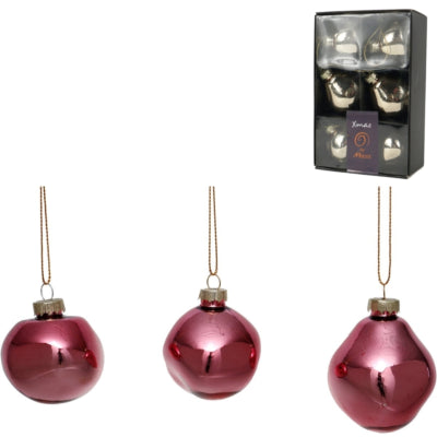 Xmas By Mooss Xmas by moos kerstballen roze 6 cm 6 stuks | 30 stuks