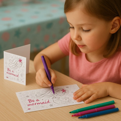 Amscan Uitnodigingskaarten met envelop be a mermaid 14 cm 8 stuks | 20 stuks
