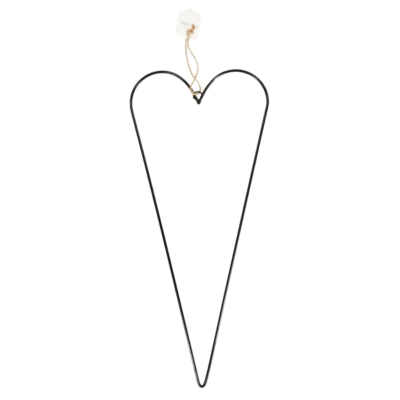 Stern Fabrik decoratie hart metaal zwart 40 cm | 24 stuks