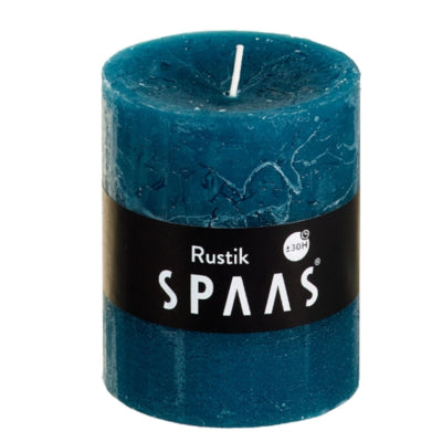 Spaas (r) stompkaars rustiek turquoise 7 x 8 cm | 16 stuks