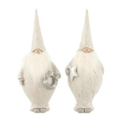J-Line beeld kerstman gnome 25 cm 2 assorti | 8 stuks
