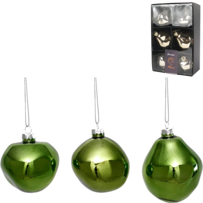 Xmas By Mooss Xmas by moos kerstballen groen 8 cm 6 stuks | 12 stuks